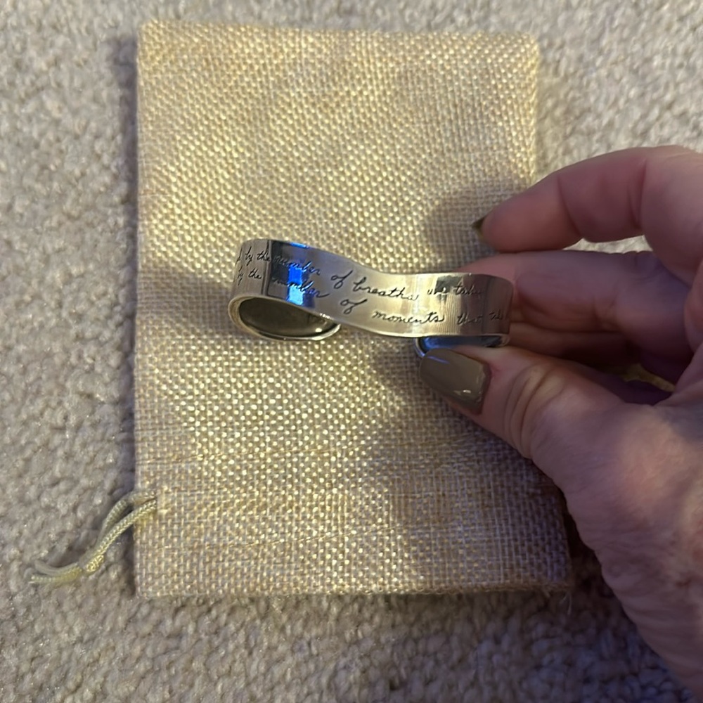 Solid Sterling Silver Quote Cuff - image 1